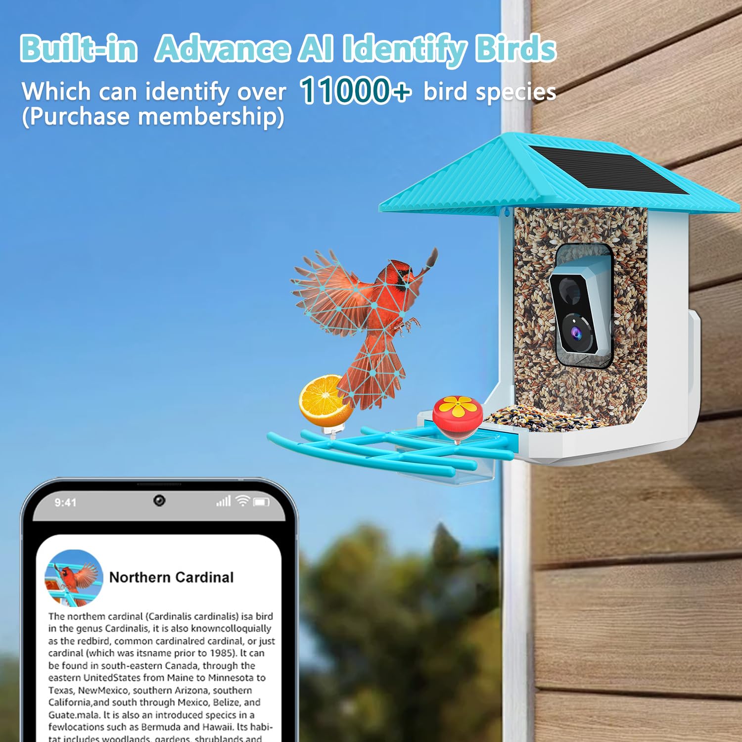 Tutoview mounted solar panels charging feeder for continuous power outdoors
