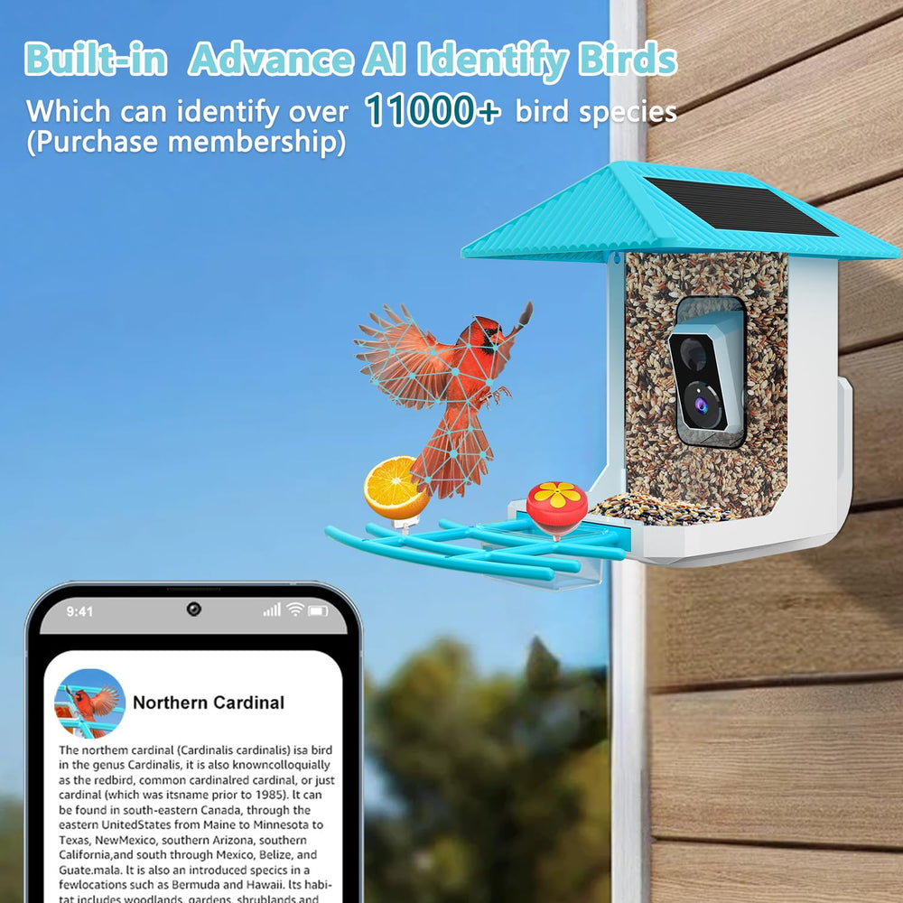 Tutoview mounted solar panels charging feeder for continuous power outdoors