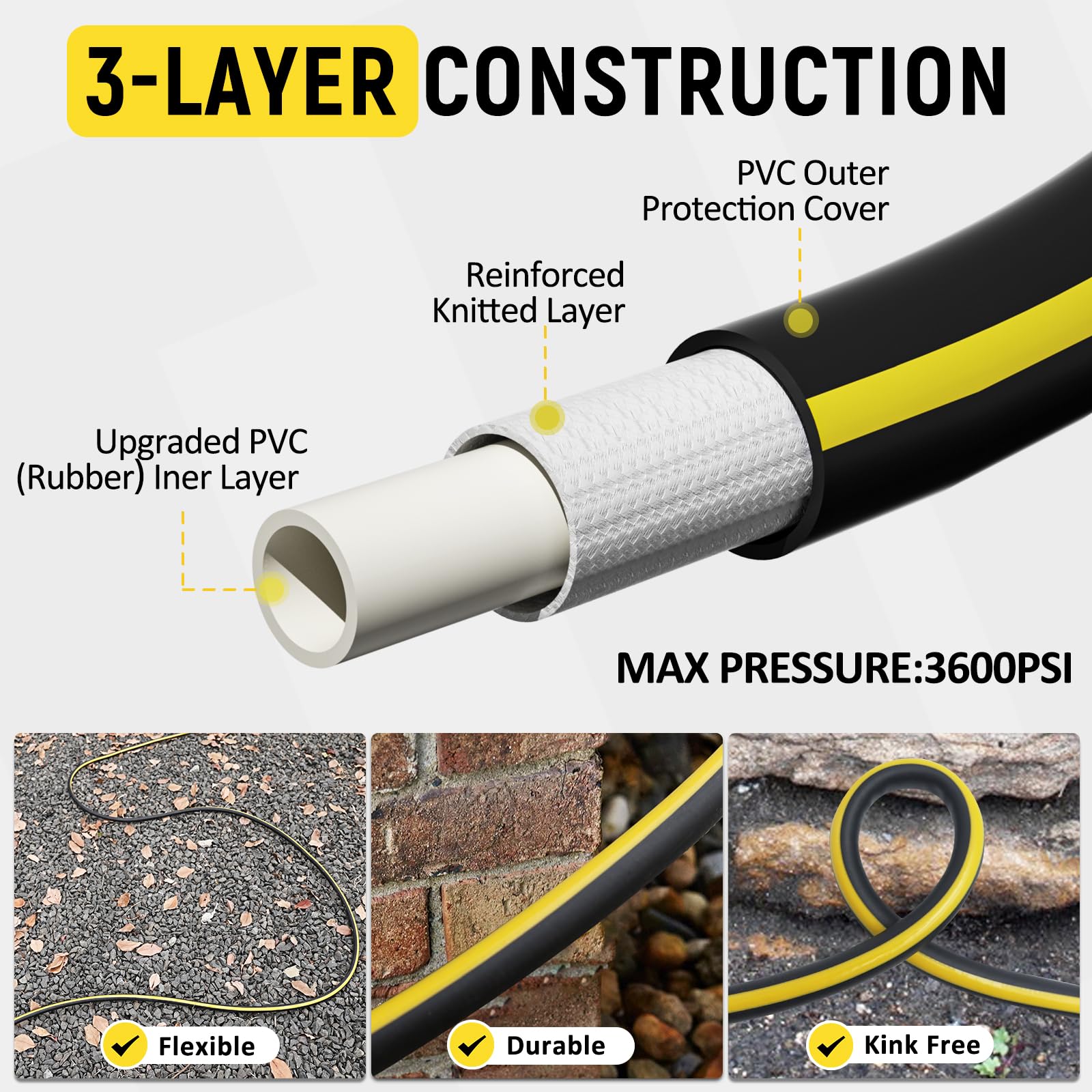 TUTULUCK neatly coiled 100ft hose with strap for compact storage