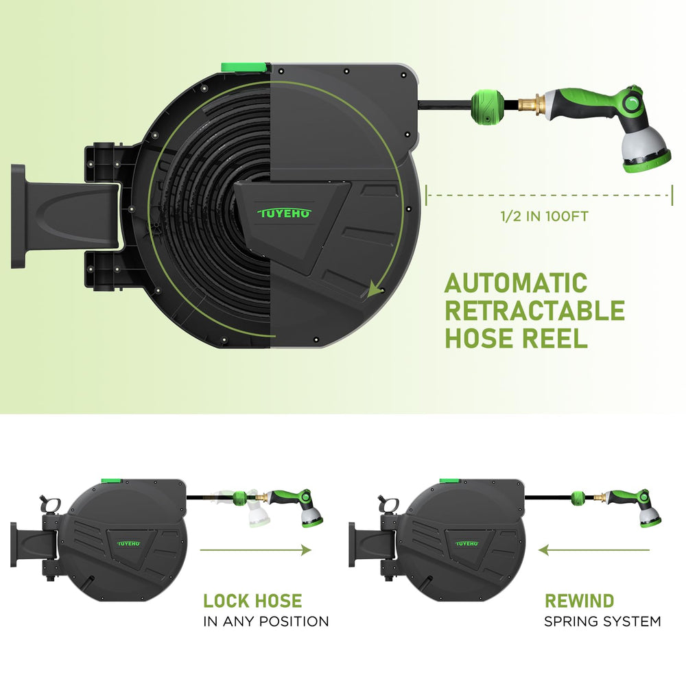 Tuyeho swivel bracket mounted 180° for broad reach across yard
