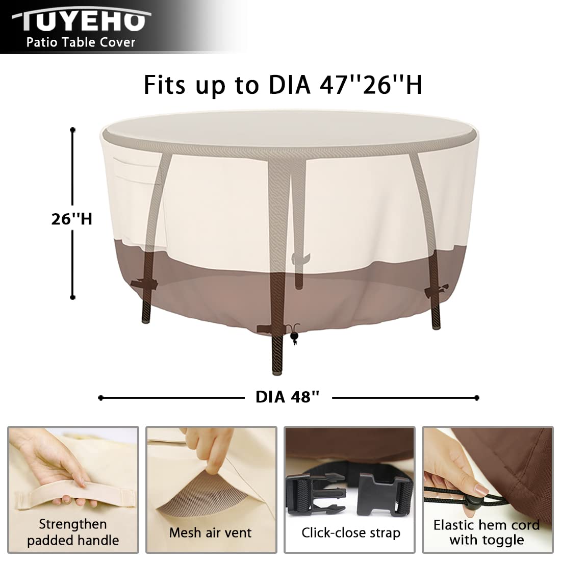 Tuyeho buckles and adjustable hem cord providing windproof fit