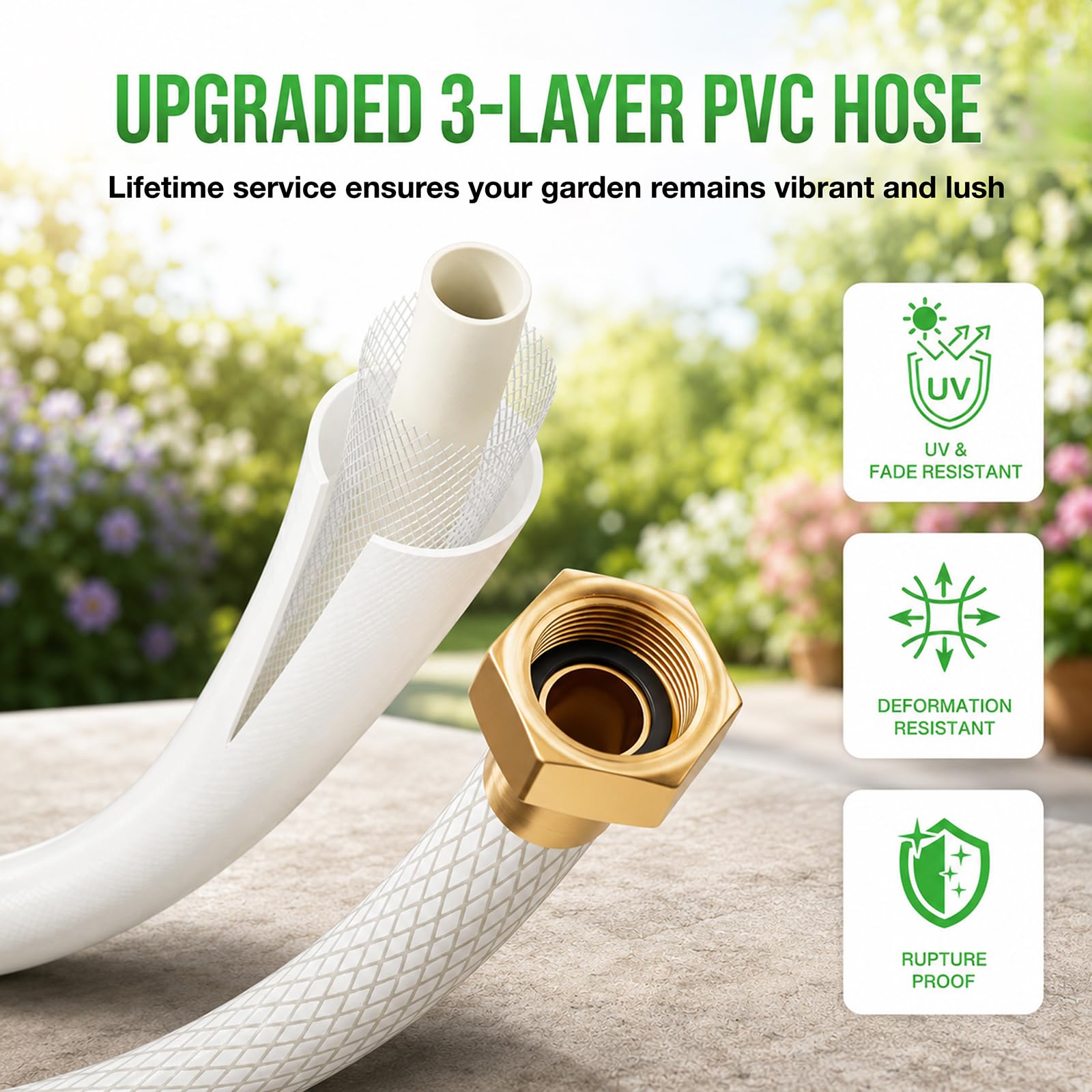 Tuyeho hose texture detail demonstrating flexible all-weather performance
