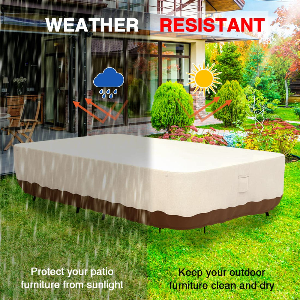 Tuyeho cover on table demonstrating full 110x84 size protection
