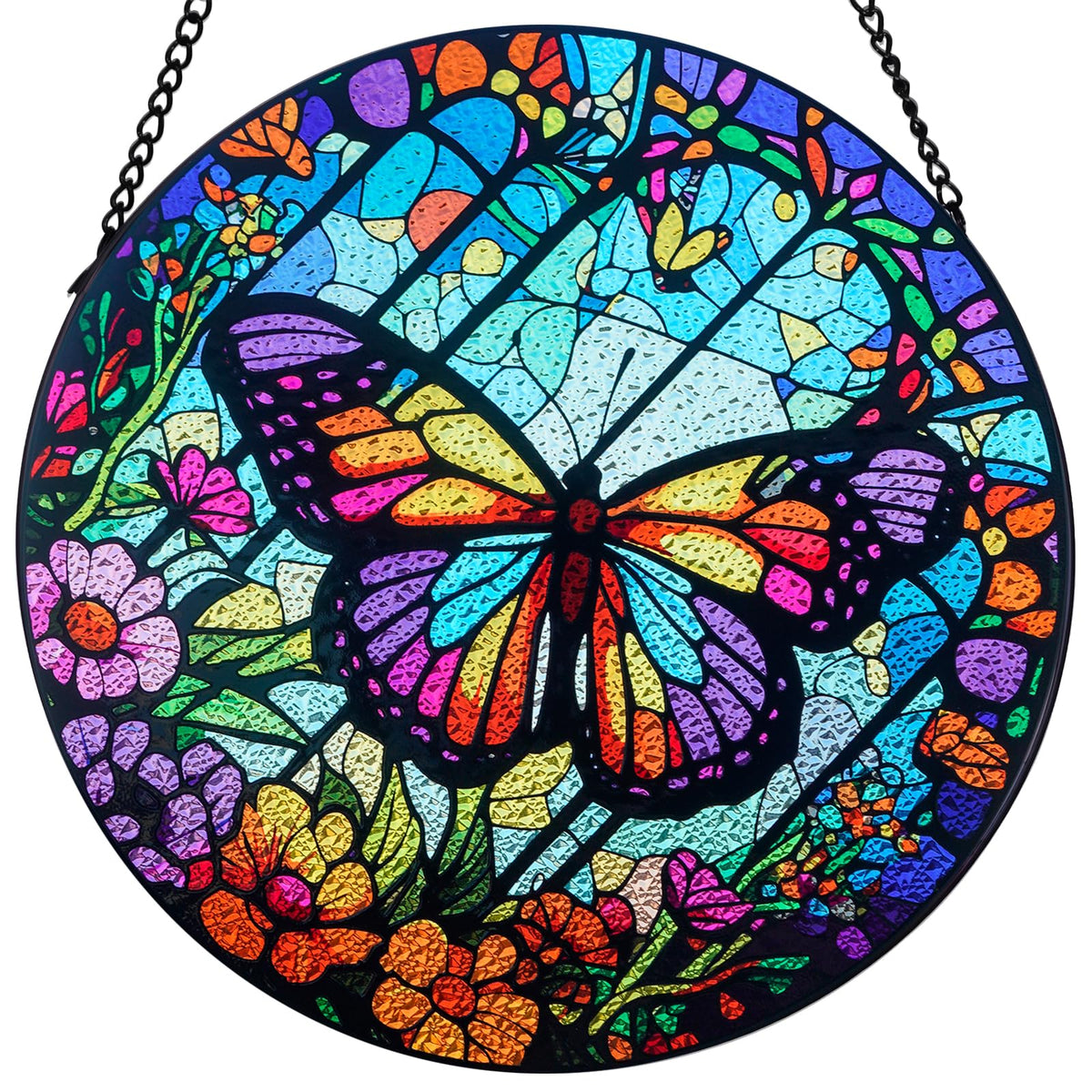 TwaliRay butterfly stained glass front view showing colorful design and beauty
