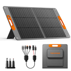 TWELSEAVAN front view showing full 100W panel and foldable design for portable charging
