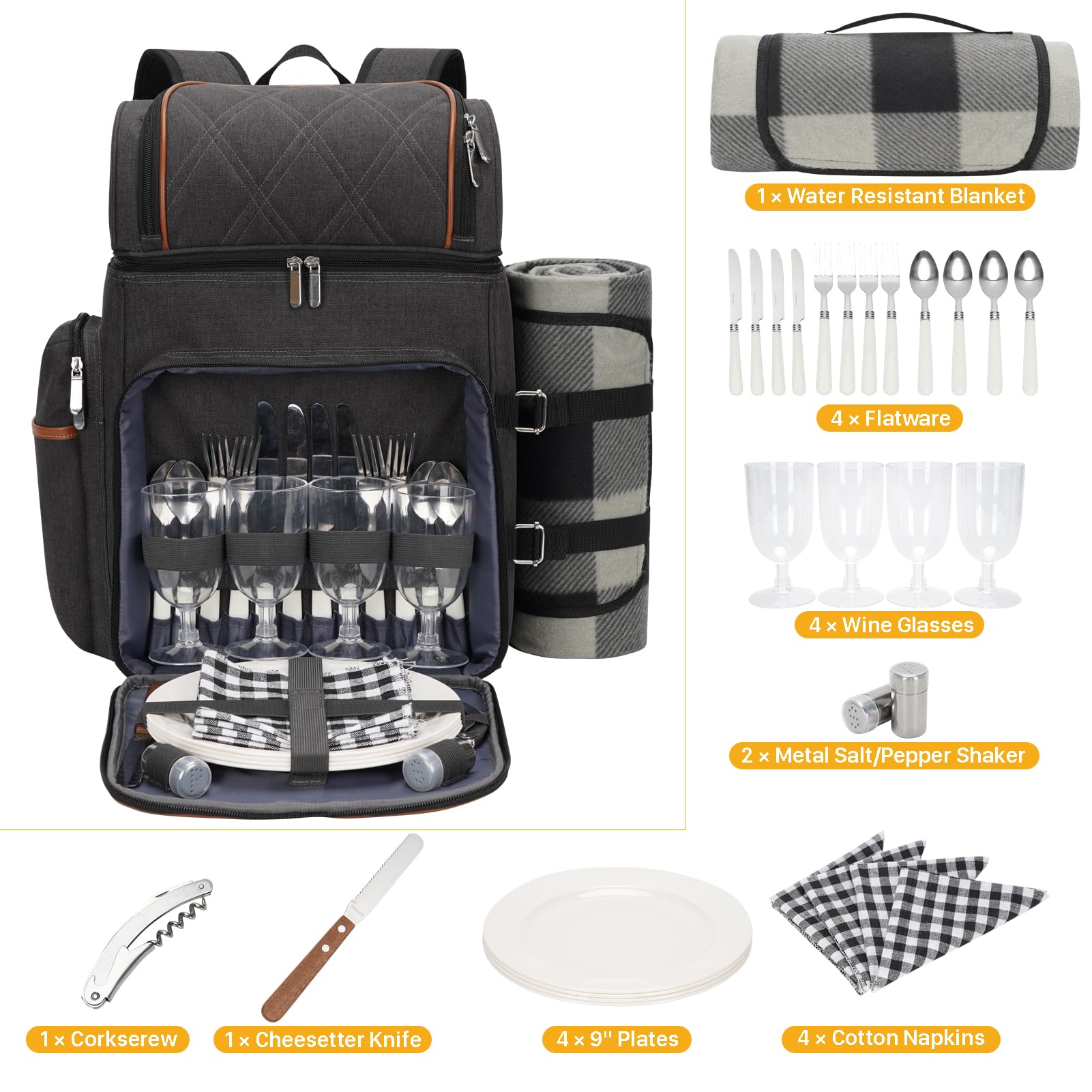 TwentyNext waterproof picnic blanket spread out on grass providing dry seating for four adults