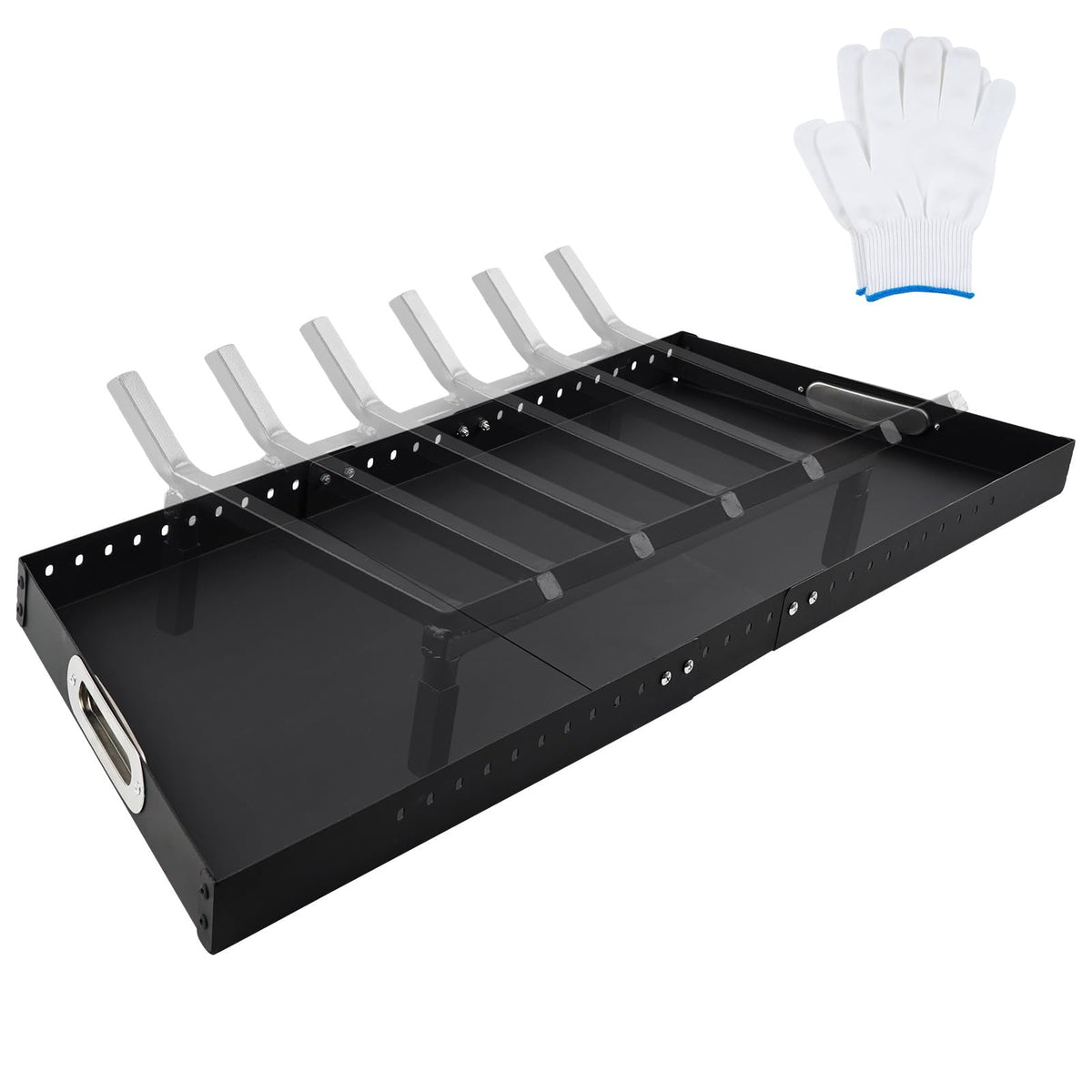TwentyNext front view of assembled tray showing tidy ash collection benefit