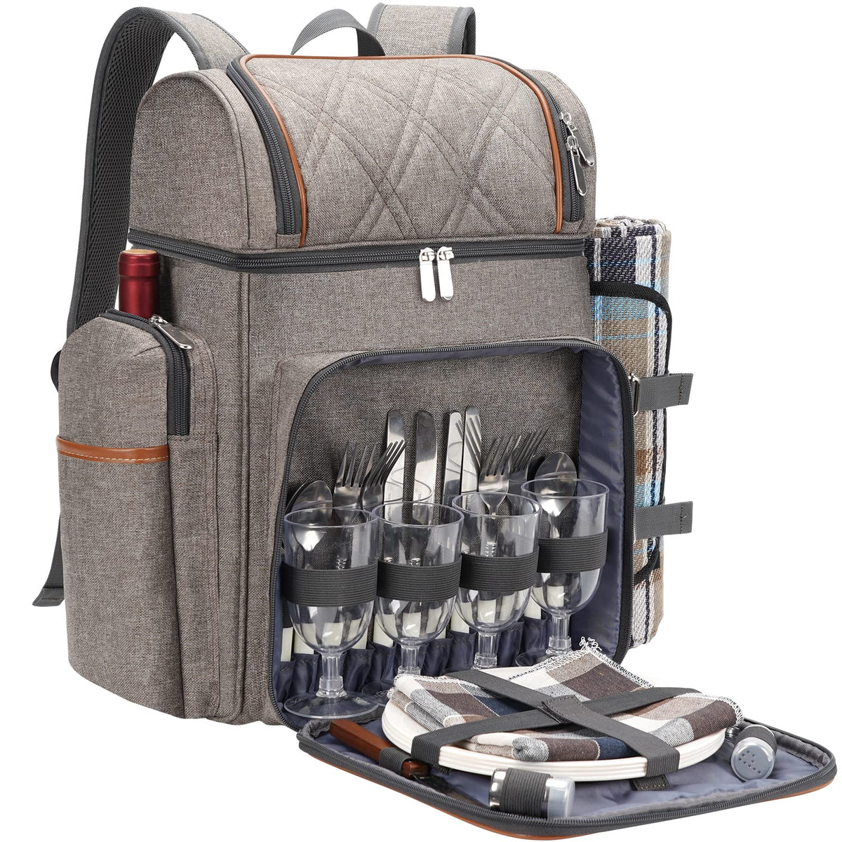 TwentyNext front view of backpack with neat compartments and elegant look