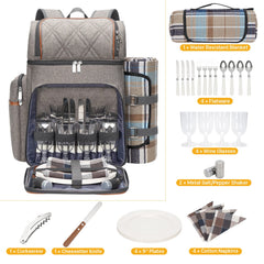 TwentyNext tableware laid out showing complete picnic set for four