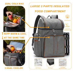 TwentyNext organized tableware set inside backpack for four with secure straps