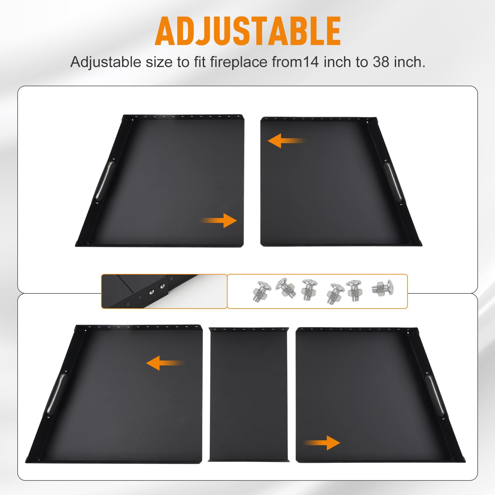 TwentyNext three separate panels laid out illustrating adjustable lengths