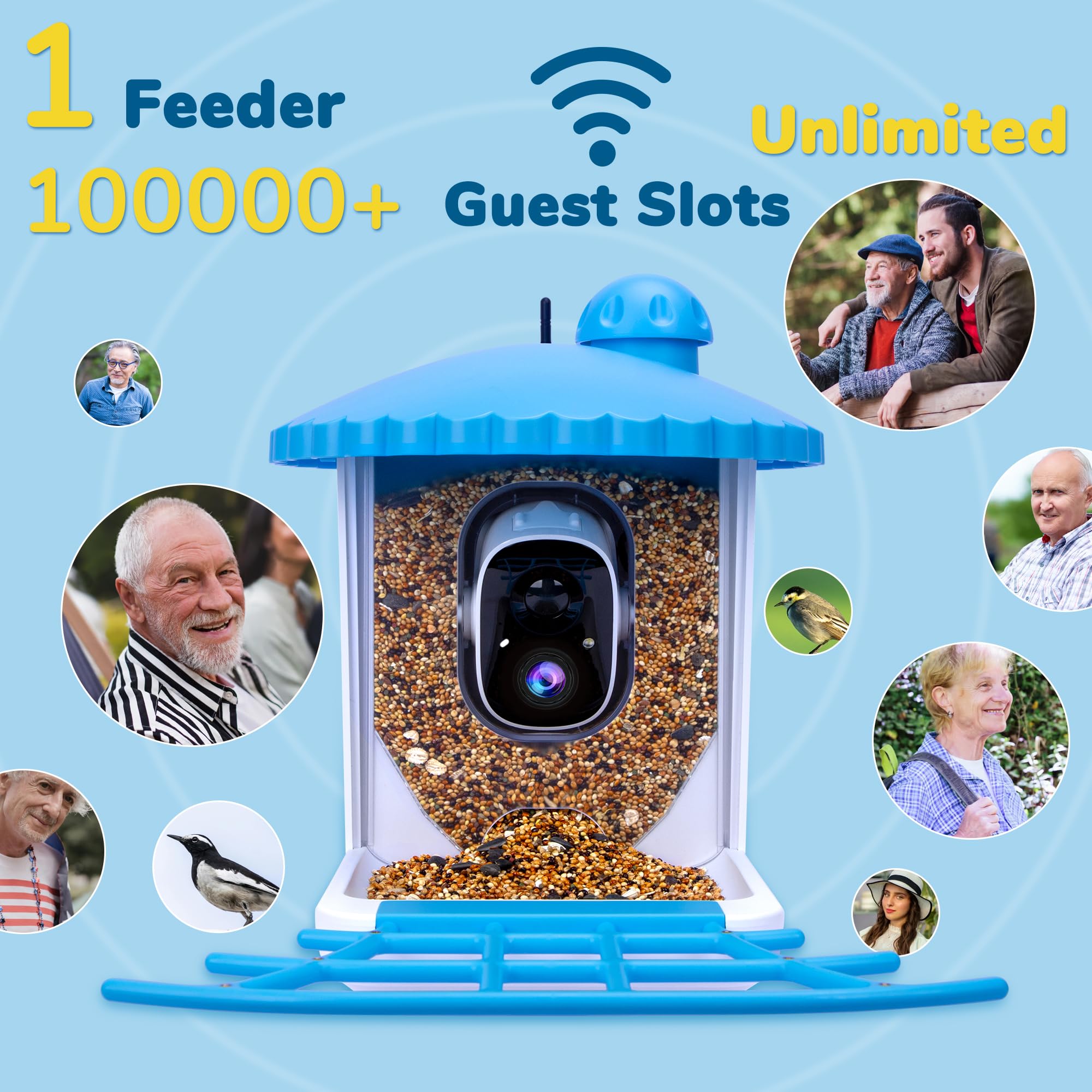 Twesync mounted on tree capturing birds, easy outdoor installation benefit