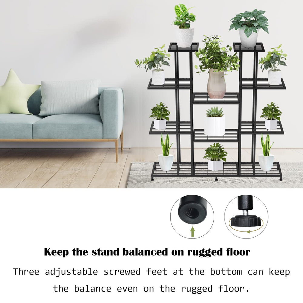 Twhep plant stand close-up of powder-coated iron finish for rust resistance benefit