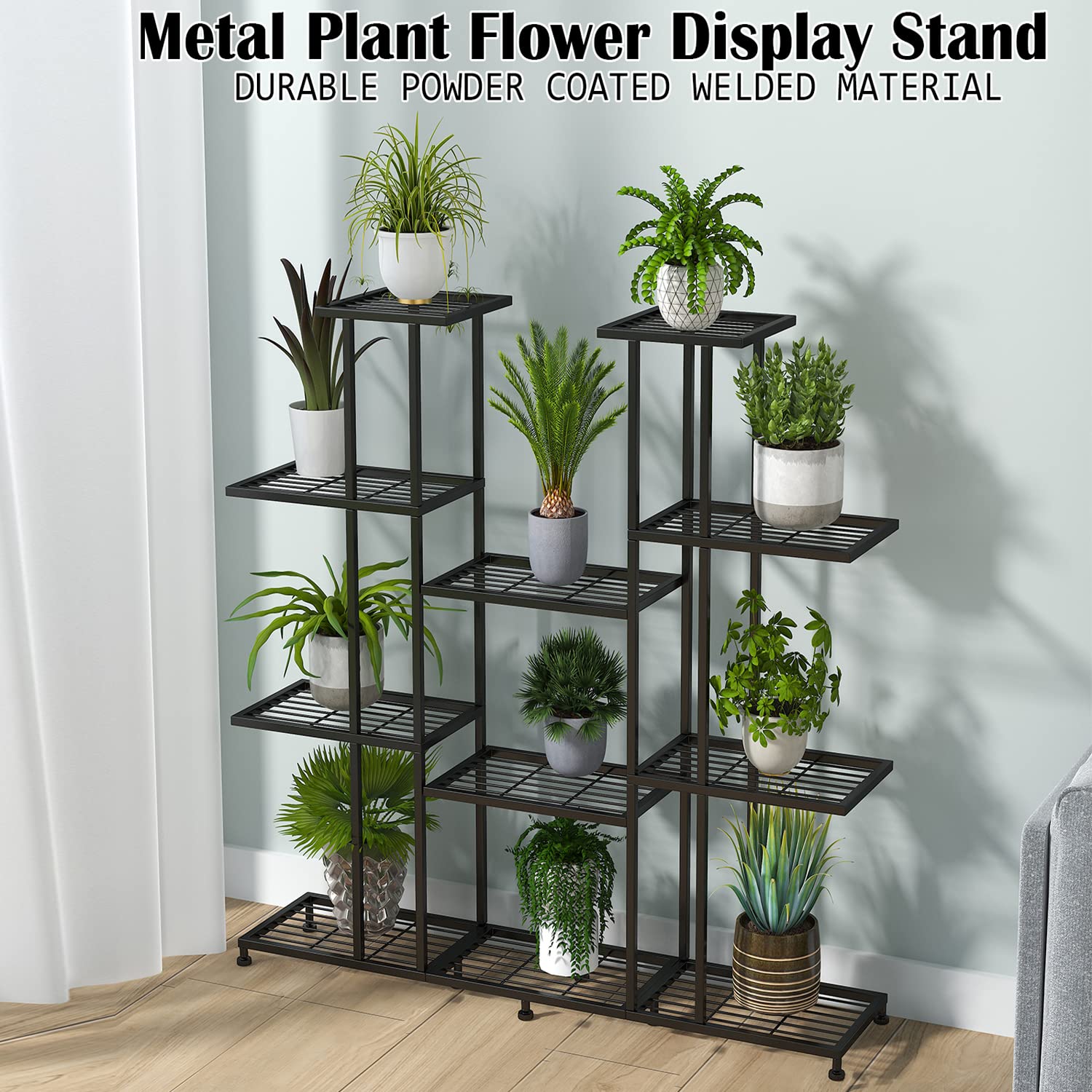 Twhep plant stand side profile highlighting slim depth and stable footprint benefit