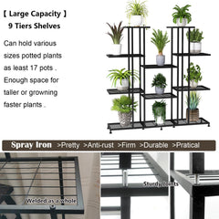 Twhep plant stand staged with mixed pots to display vertical gardening benefit