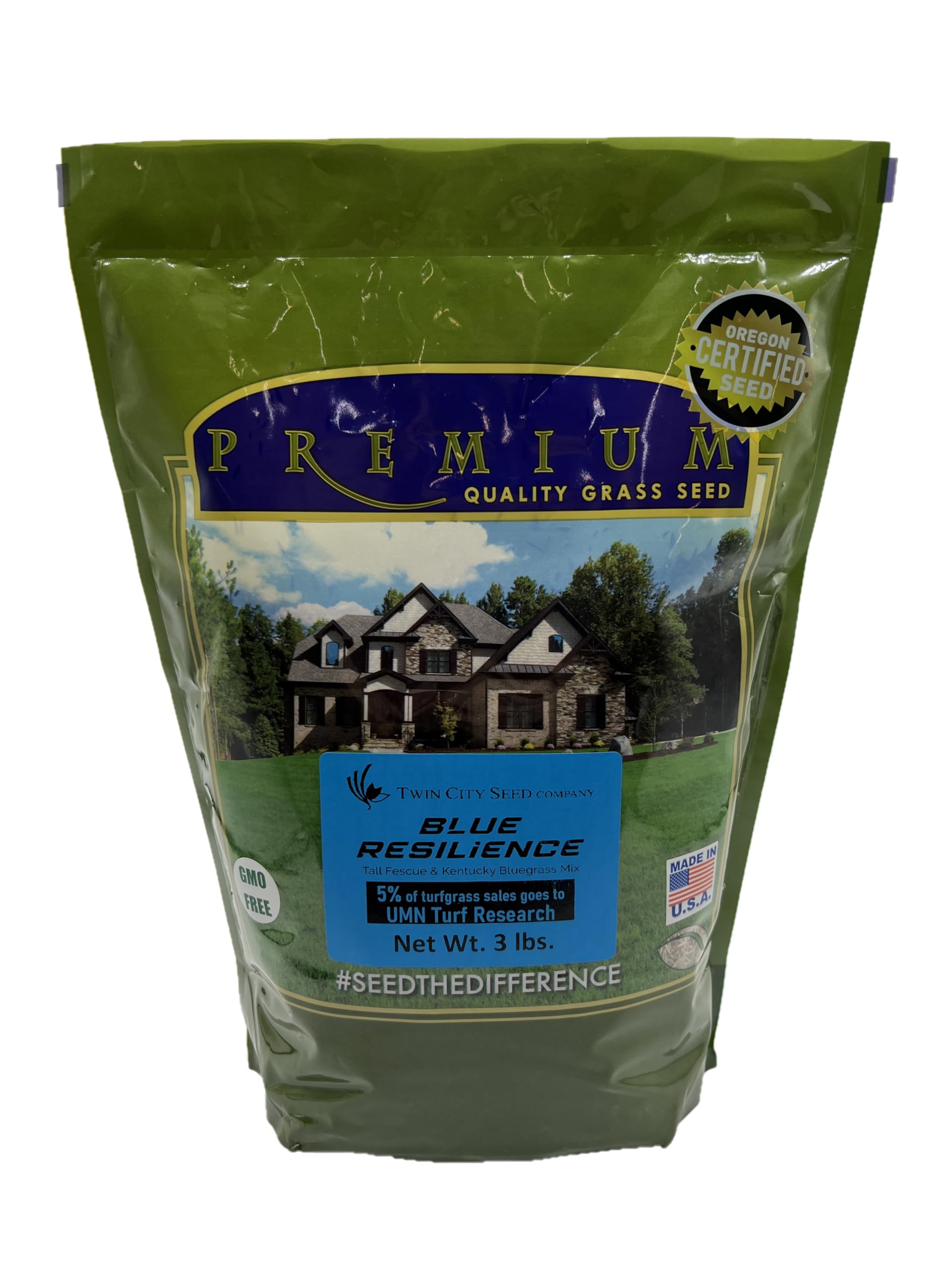 Twin City Seed Co. front packaging showing 3 lb mix and quick establishment benefit