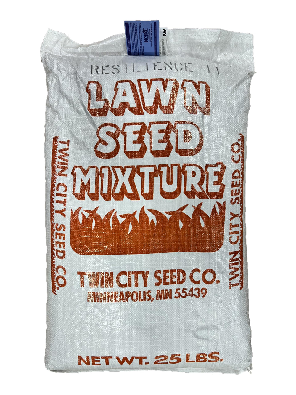 Twin City Seed Co. front packaging shot showing 25 lb bag and blend benefits