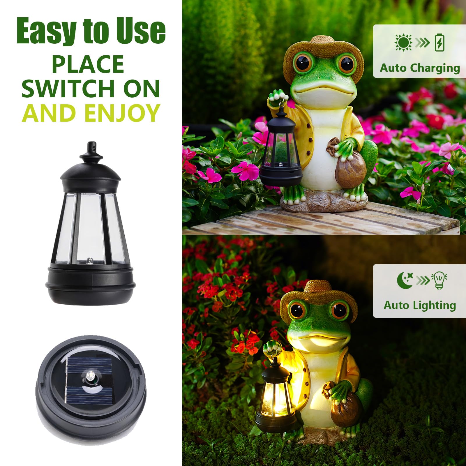 twinbling frog with lantern removed, shows detachable lantern convenience and versatility