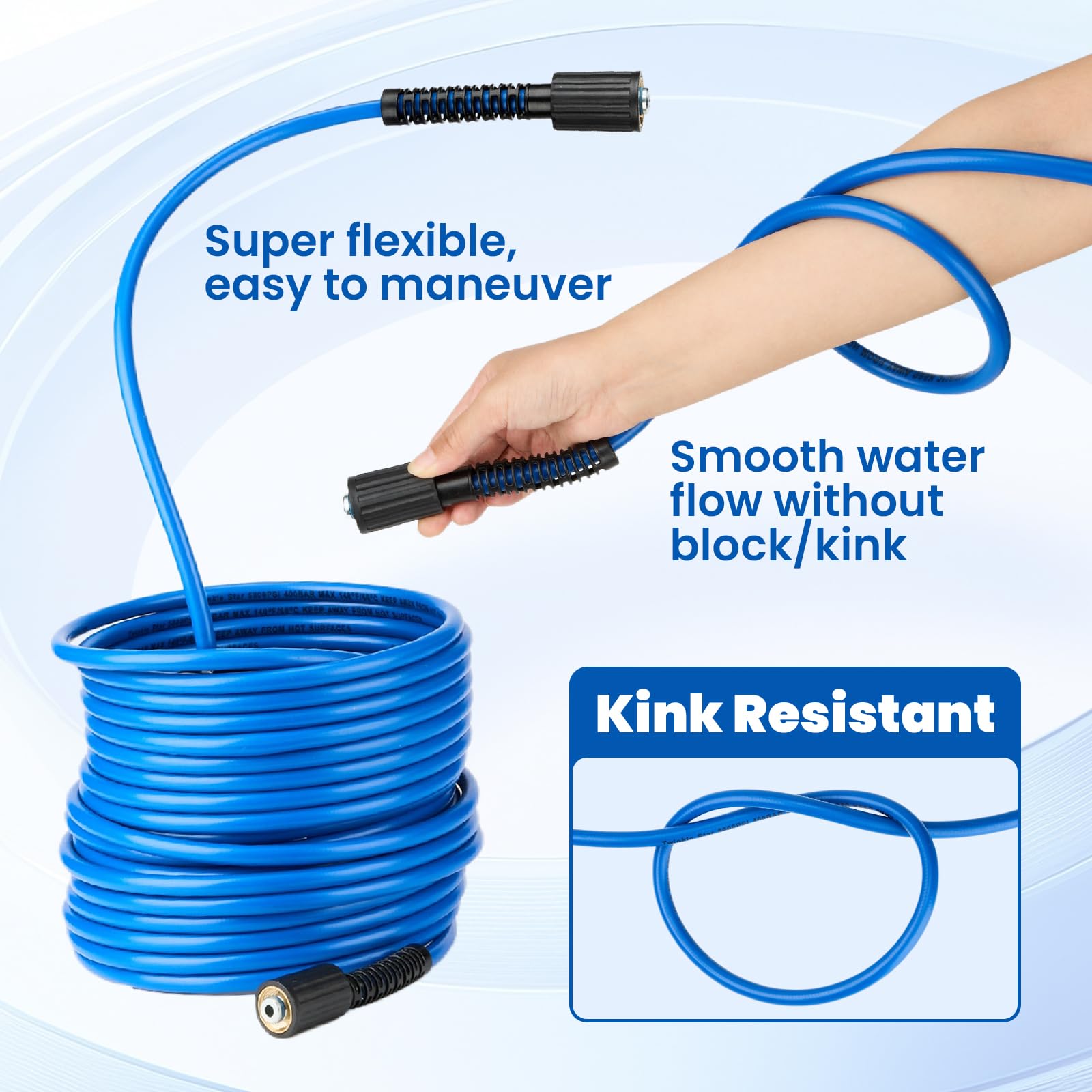 Twinkle Star coiled hose on a reel for compact storage and quick deployment benefit