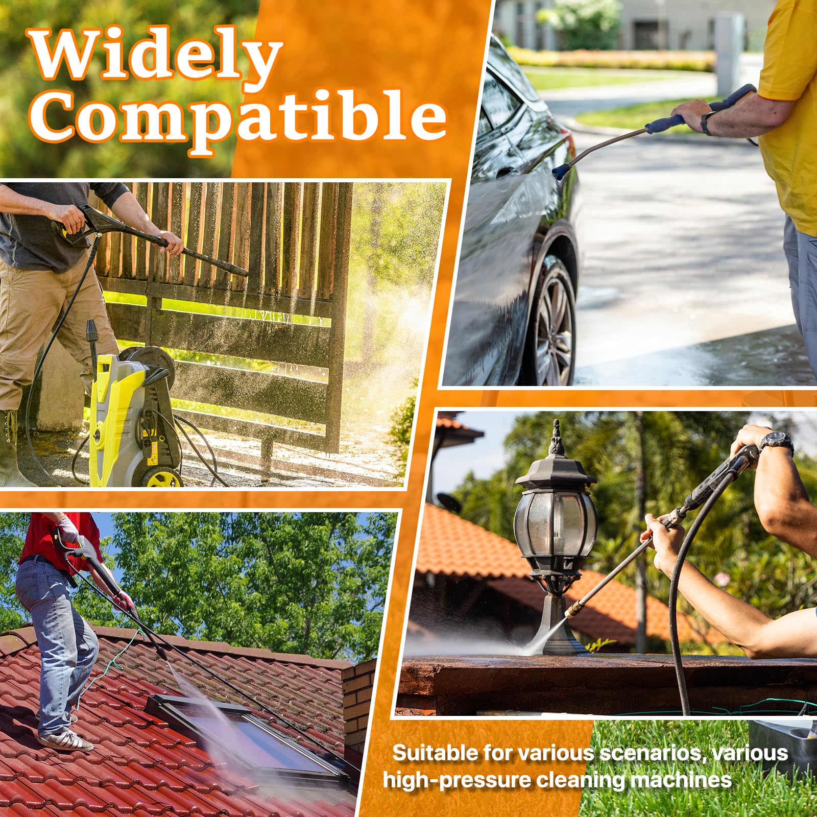 Twinkle Star lifestyle image cleaning vehicle driveway to show practical use and time savings
