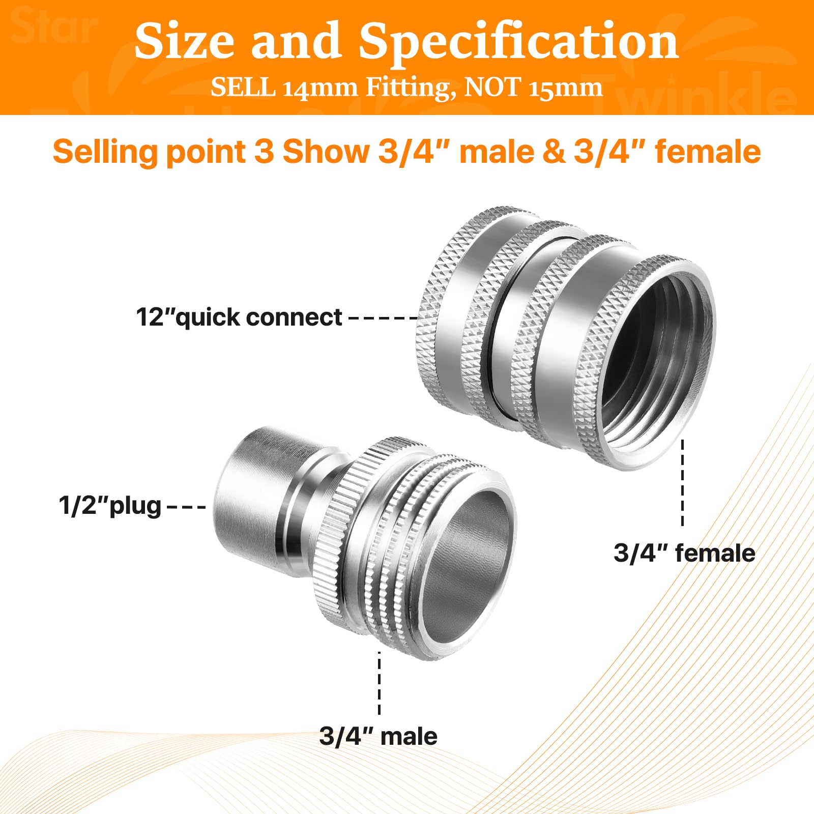 Twinkle Star adapters beside a ruler to display scale and sizing