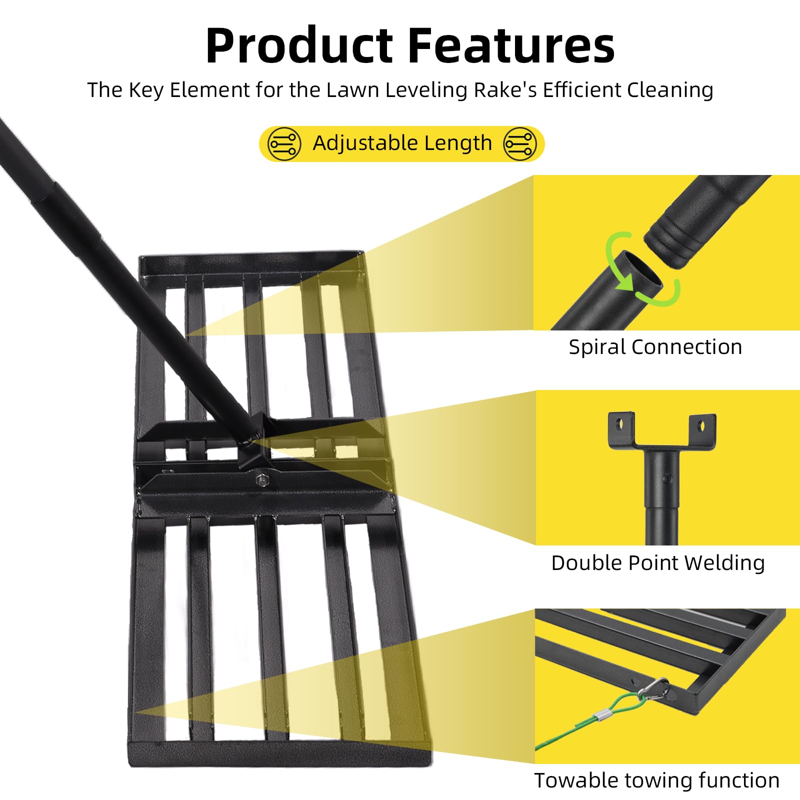 TwinkleTool adjustable handle detail showing ergonomic reach and comfort