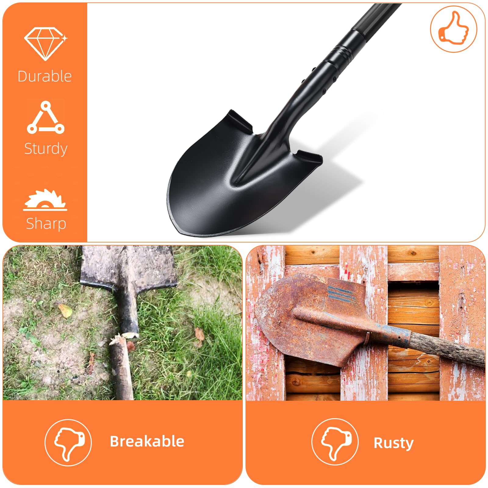 TwinkleTool side profile showing shovel length and balance for improved leverage