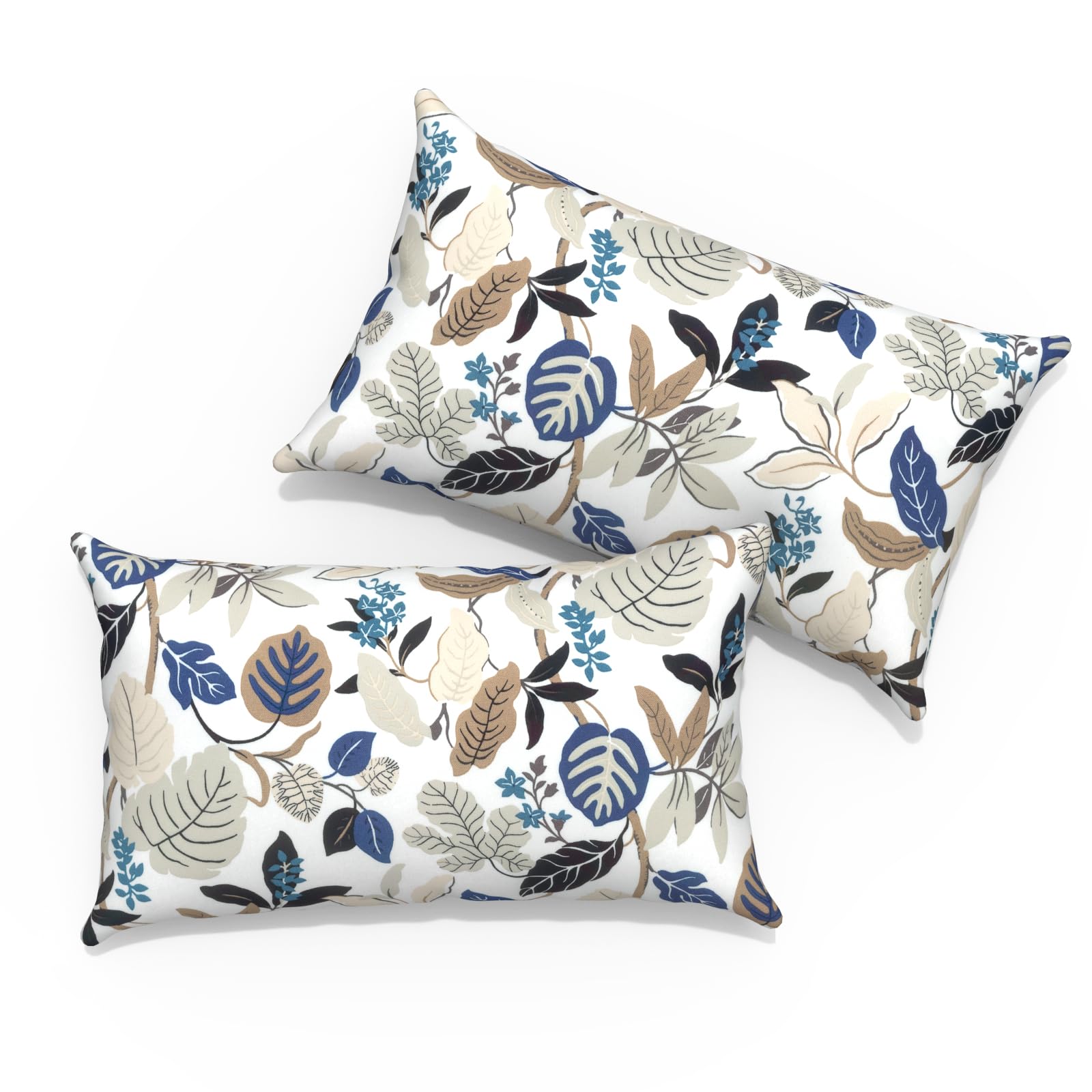 TWLEAR front view of Breeze Leaves lumbar pillows adds decorative comfort