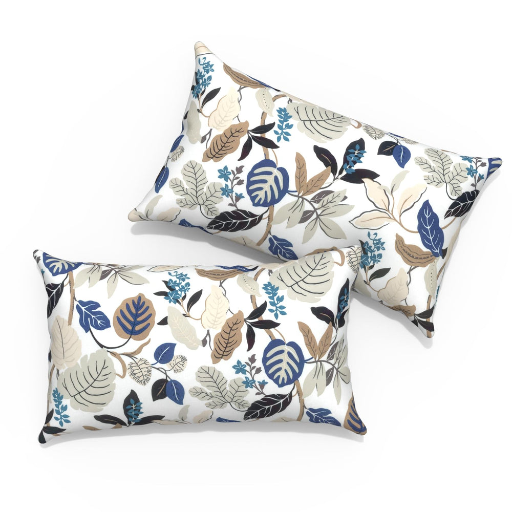 TWLEAR front view of Breeze Leaves lumbar pillows adds decorative comfort