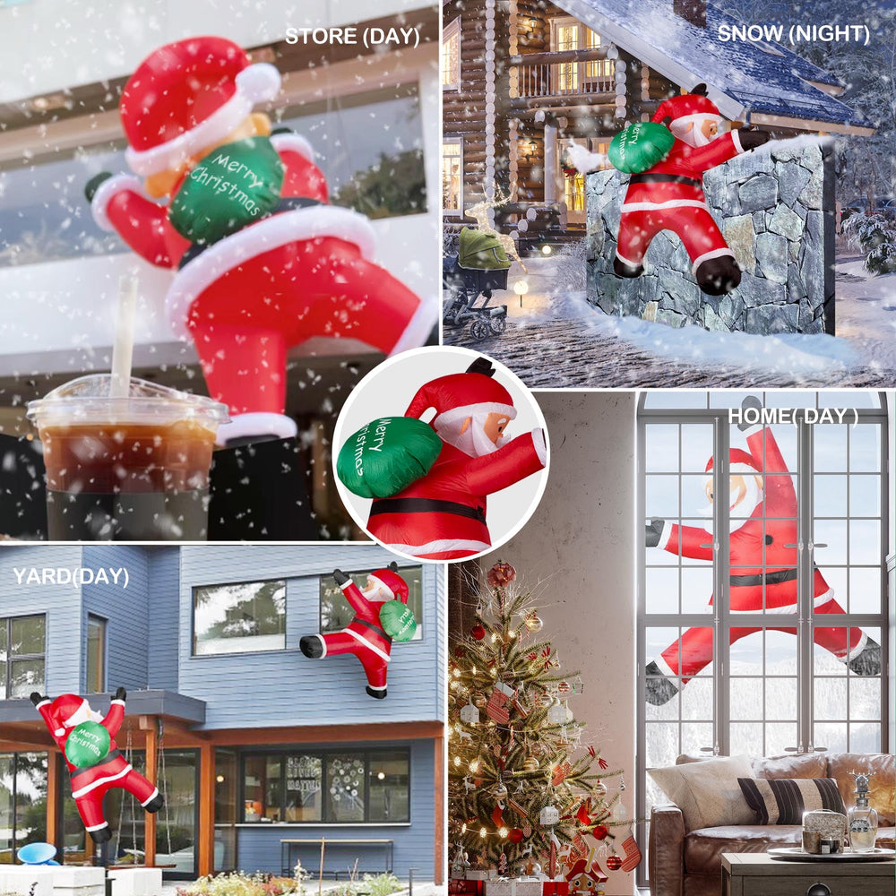 TwoBees Santa hanging on a porch creating welcoming holiday atmosphere