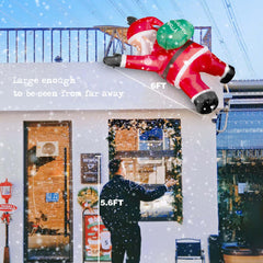 TwoBees Santa lit by LEDs at night creating bright attractive curb appeal