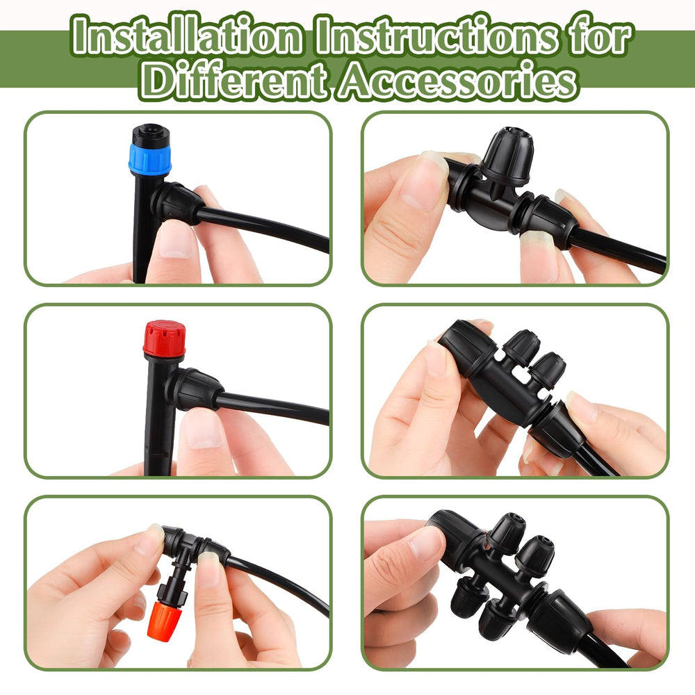 TWOWYHI adjustable emitter with stake in soil for precise watering