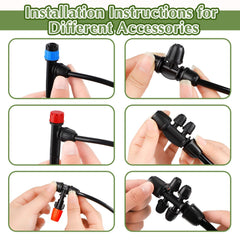TWOWYHI adjustable emitter with stake in soil for precise watering