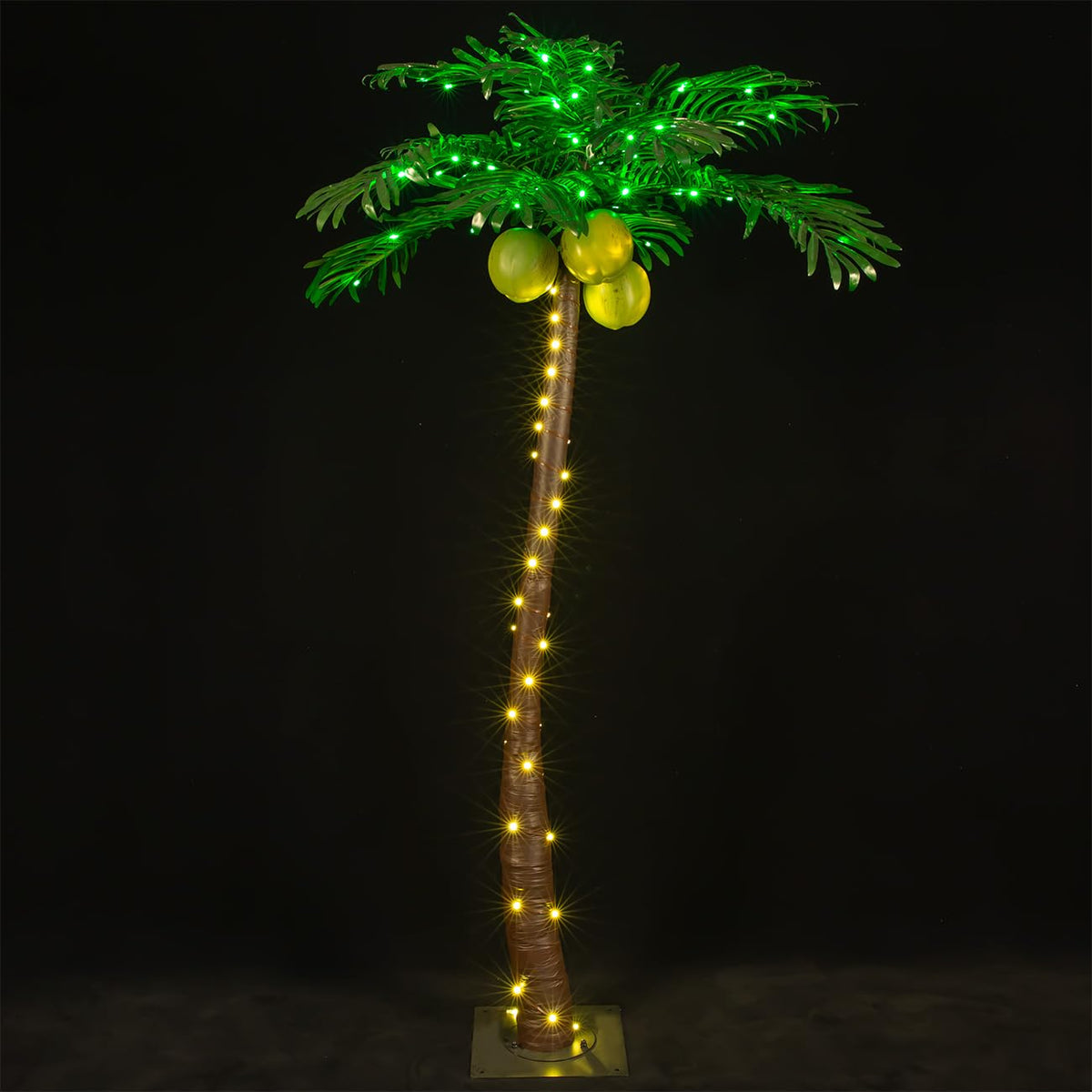 TYBEEU front view of 5ft lighted palm tree highlighting full silhouette and ambiance