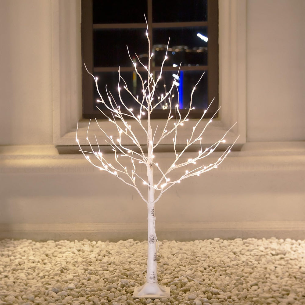 TYBEEU birch tree front view showing warm white glow and compact design