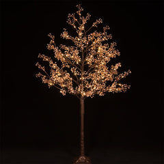 TYBEEU front view of full 5ft tree showing warm LED glow and minimalist silhouette