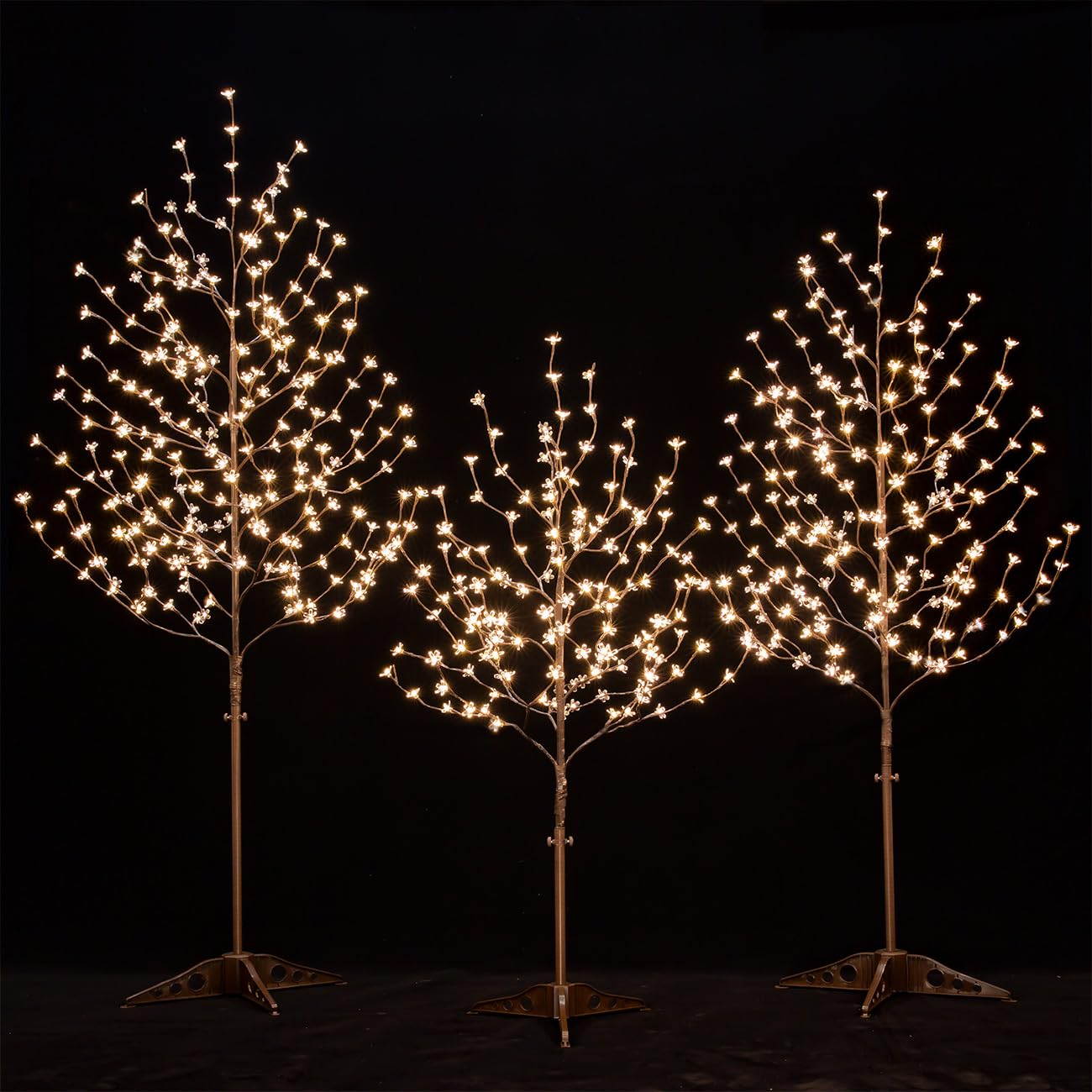 TYBEEU front packaging showing three assembled trees and included parts for quick setup