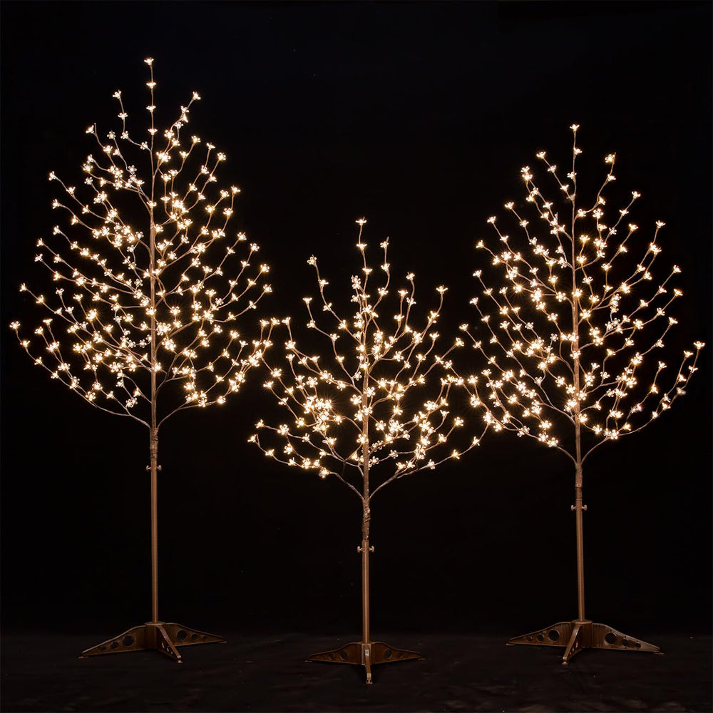 TYBEEU front packaging showing three assembled trees and included parts for quick setup