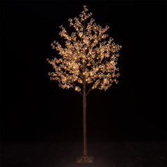 TYBEEU front view of 6ft baby’s breath tree adding warm ambient light
