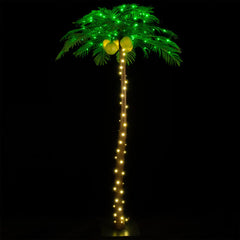 TYBEEU front view showing full 7ft palm tree lighting effect