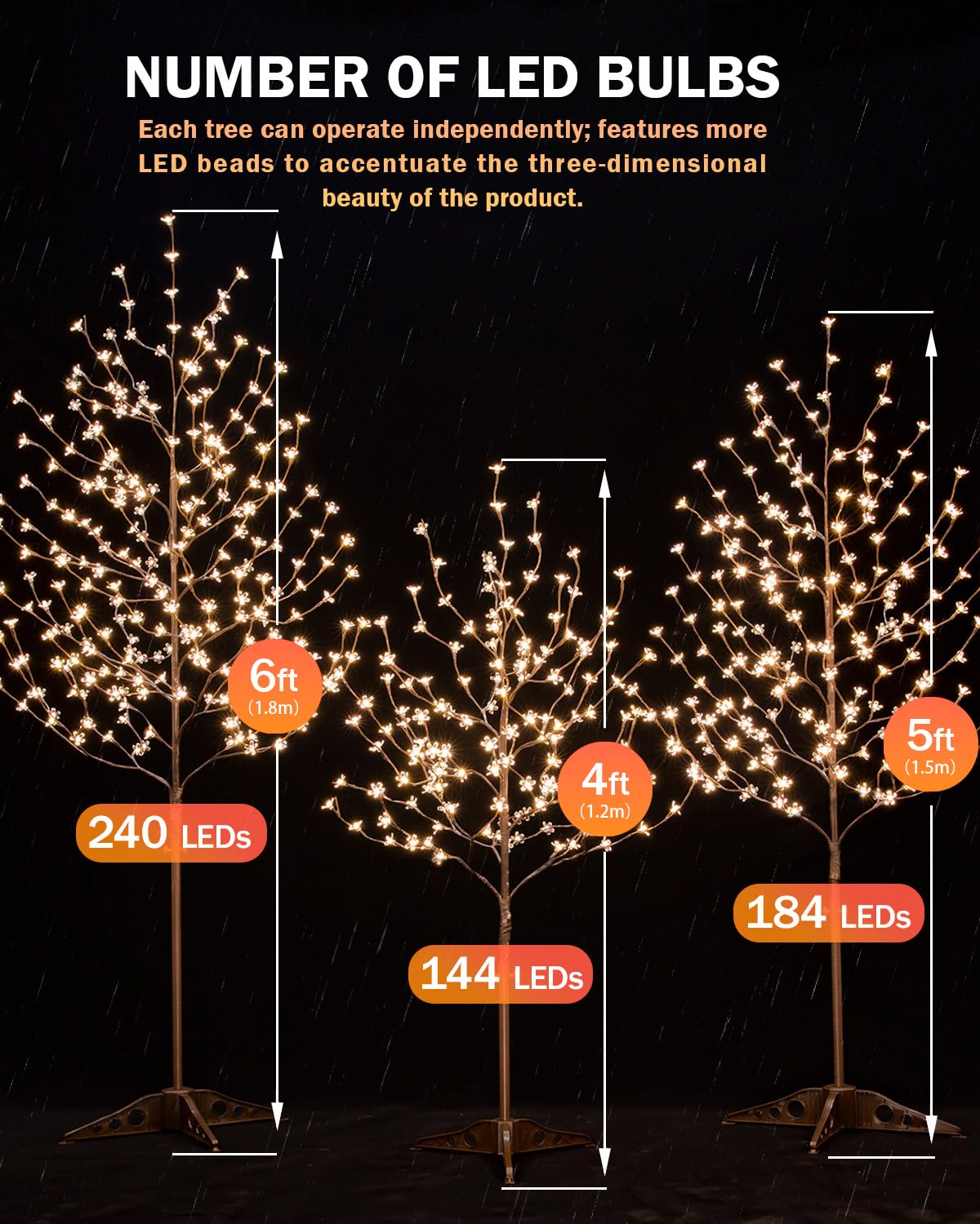 TYBEEU tree in a living room setting adding warm accent lighting and atmosphere