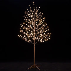 TYBEEU front view of 6ft cherry blossom tree showing overall shape and warm glow