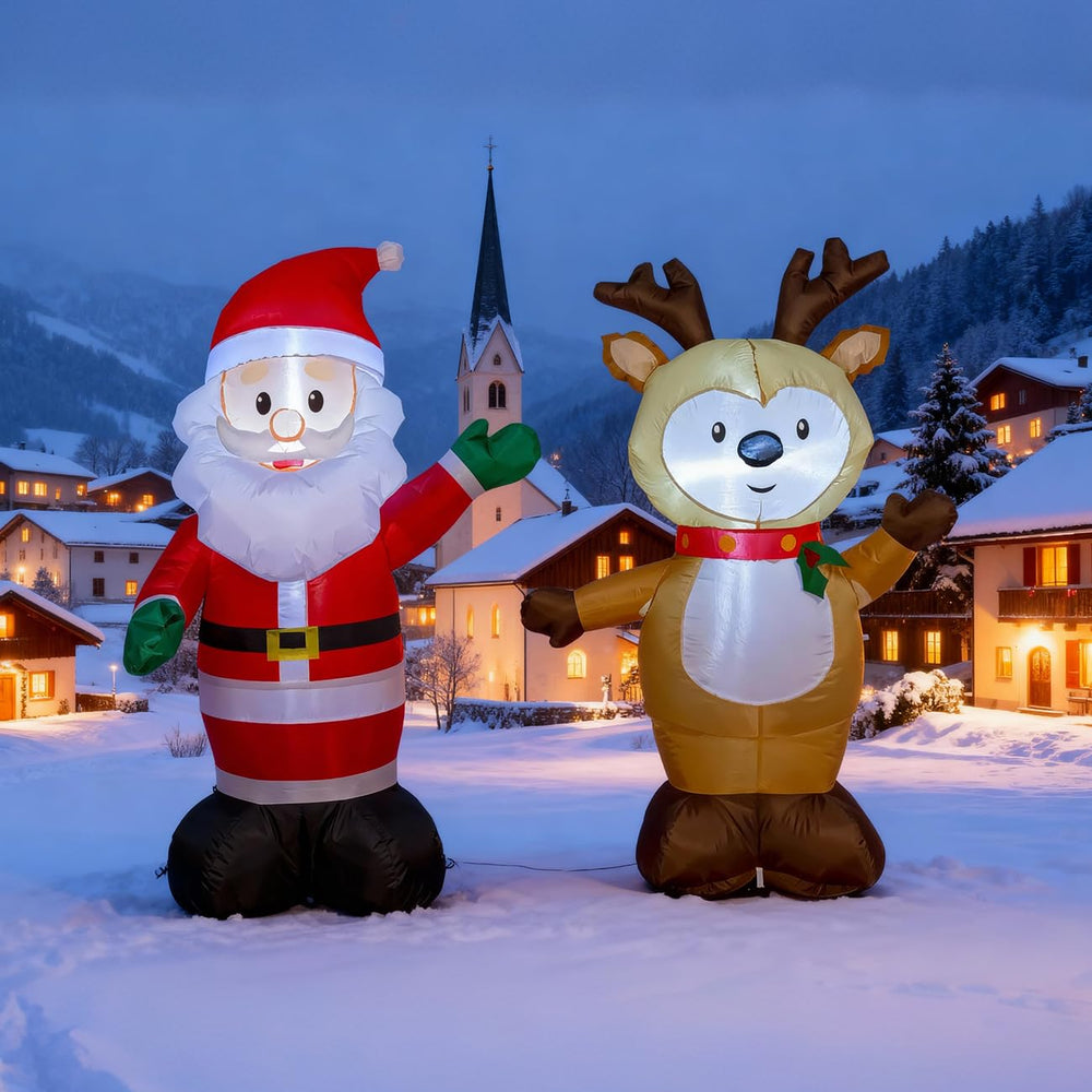 TYBEEU yard at night showing festive curb appeal and visibility