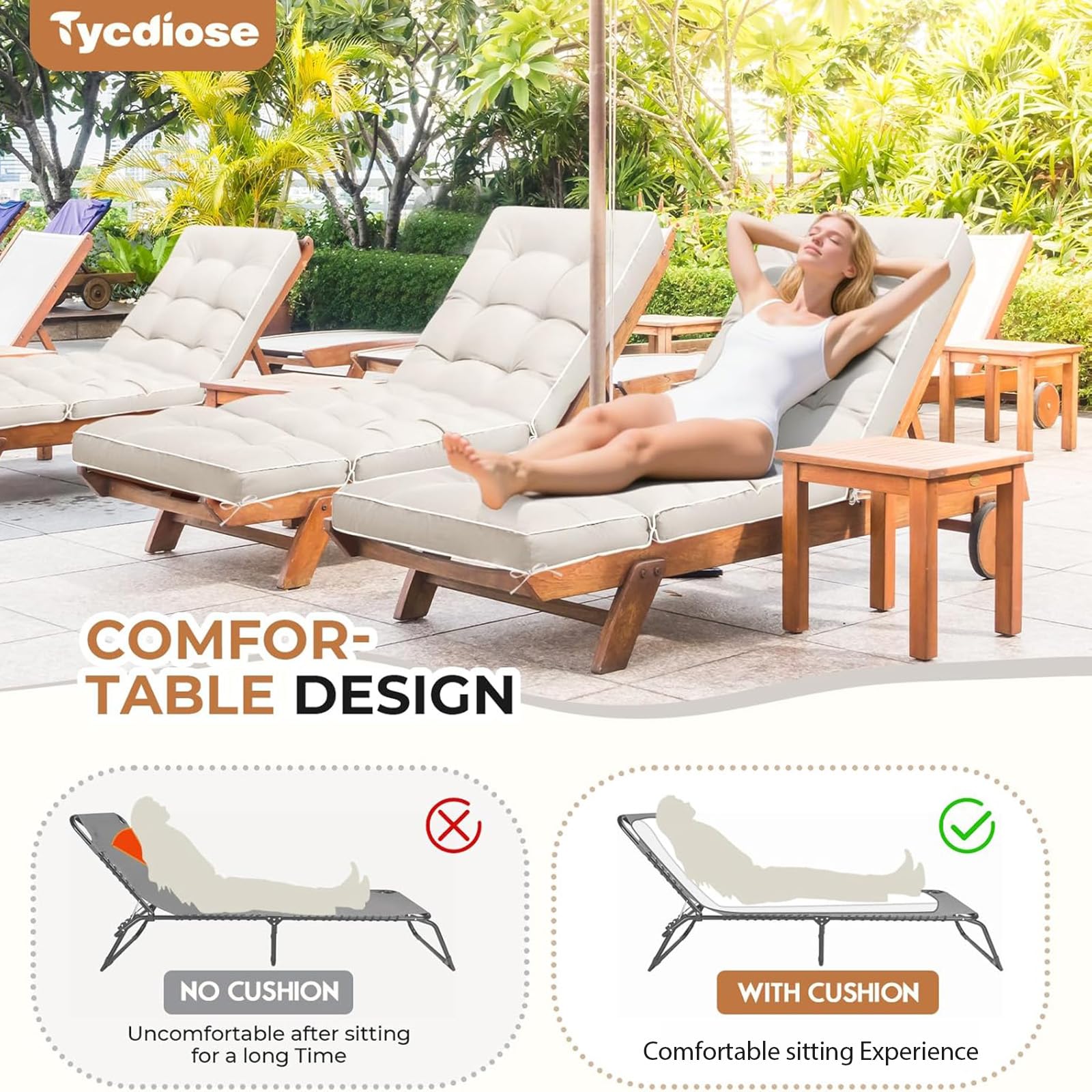 Tycdiose back view non-slip particles and six straps for secure attachment