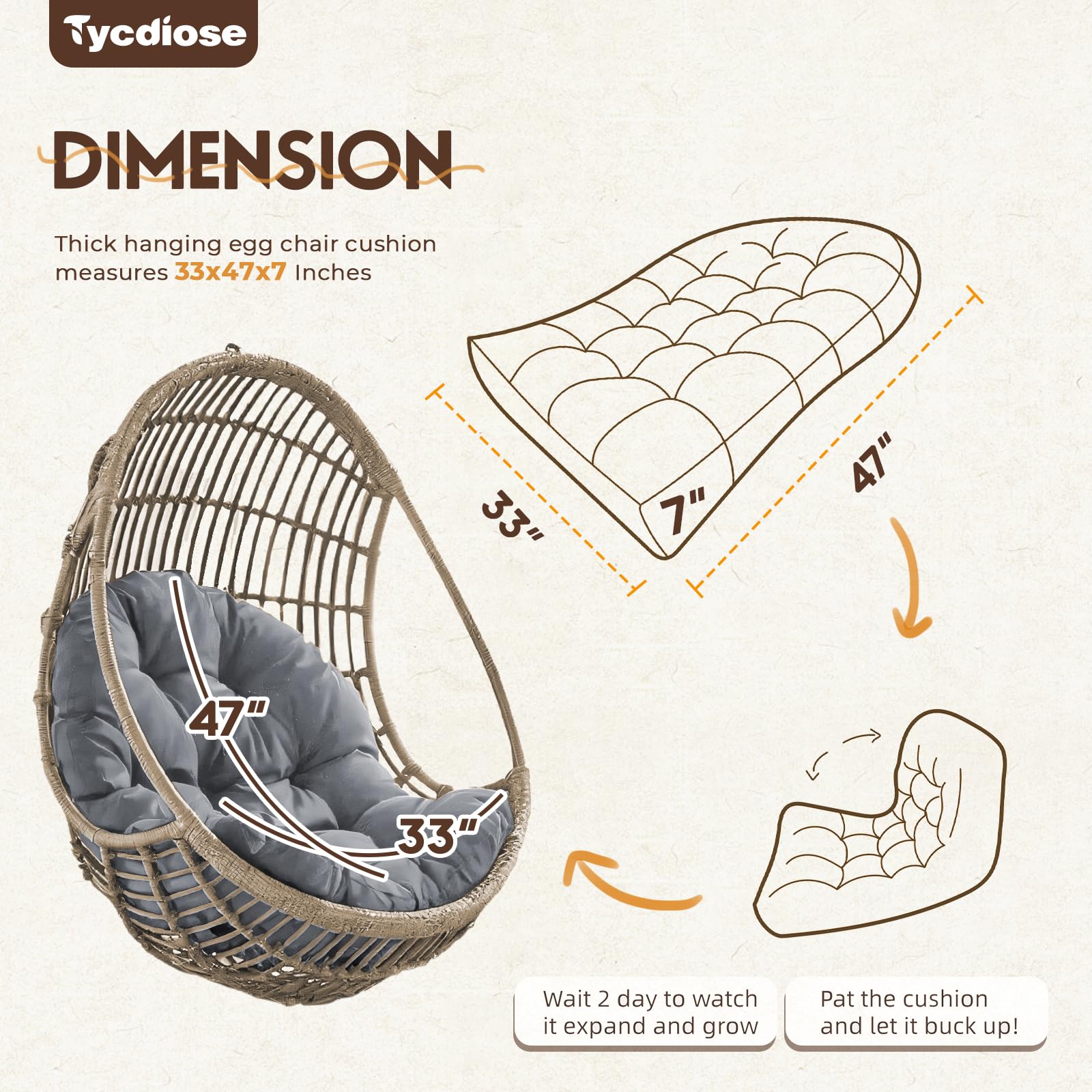 Tycdiose close-up of 3D stitching detail preventing fill migration and improving support