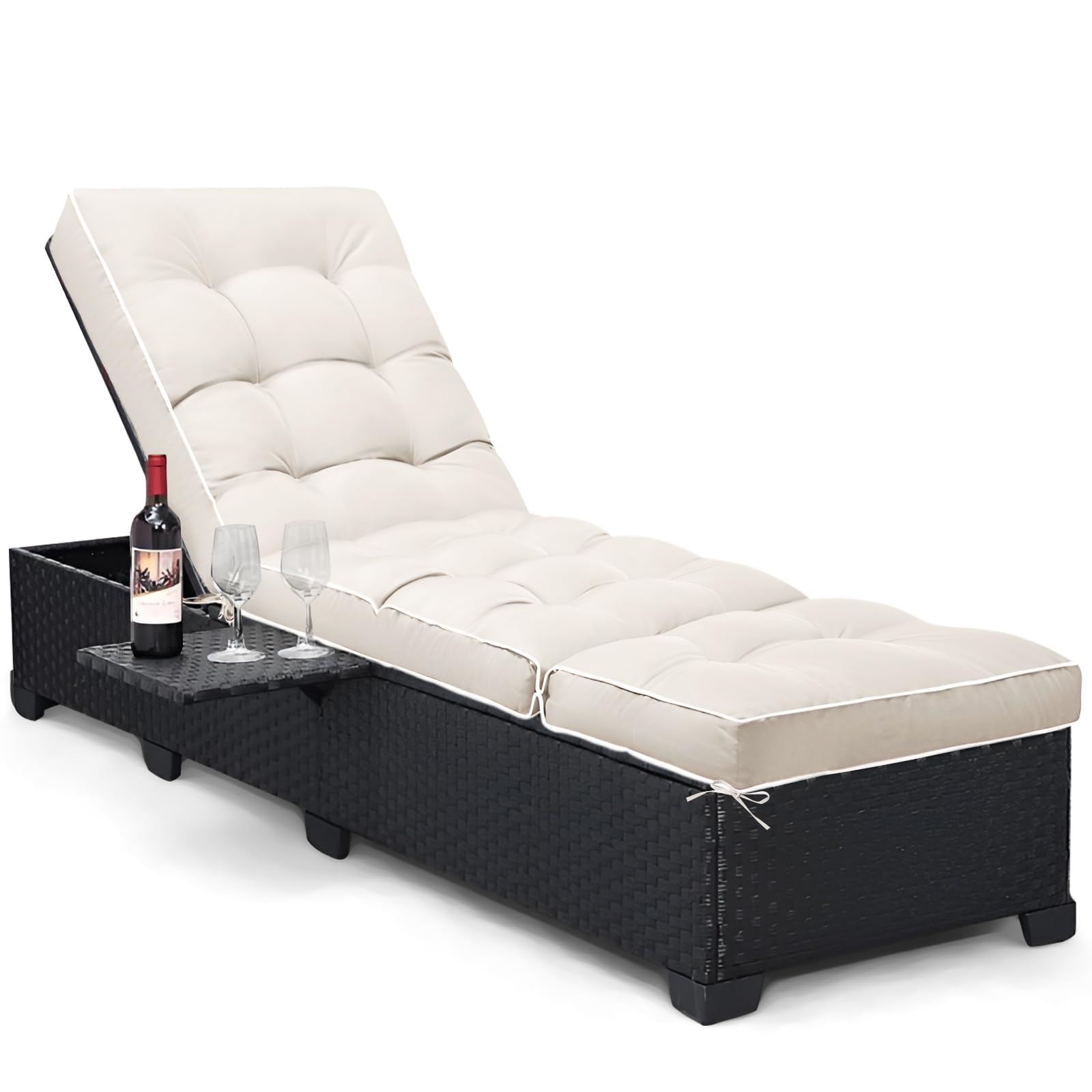 Tycdiose front view cream chaise cushion showing full-length fit and comfort