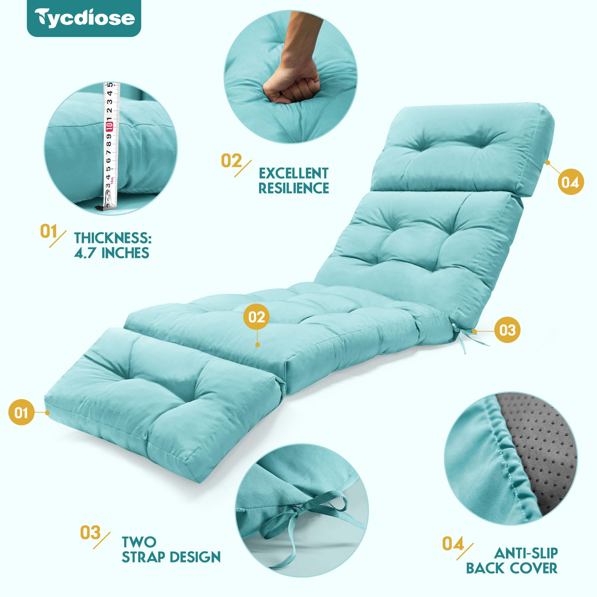 Tycdiose close detail of 3D stitching showing even fill distribution and durability