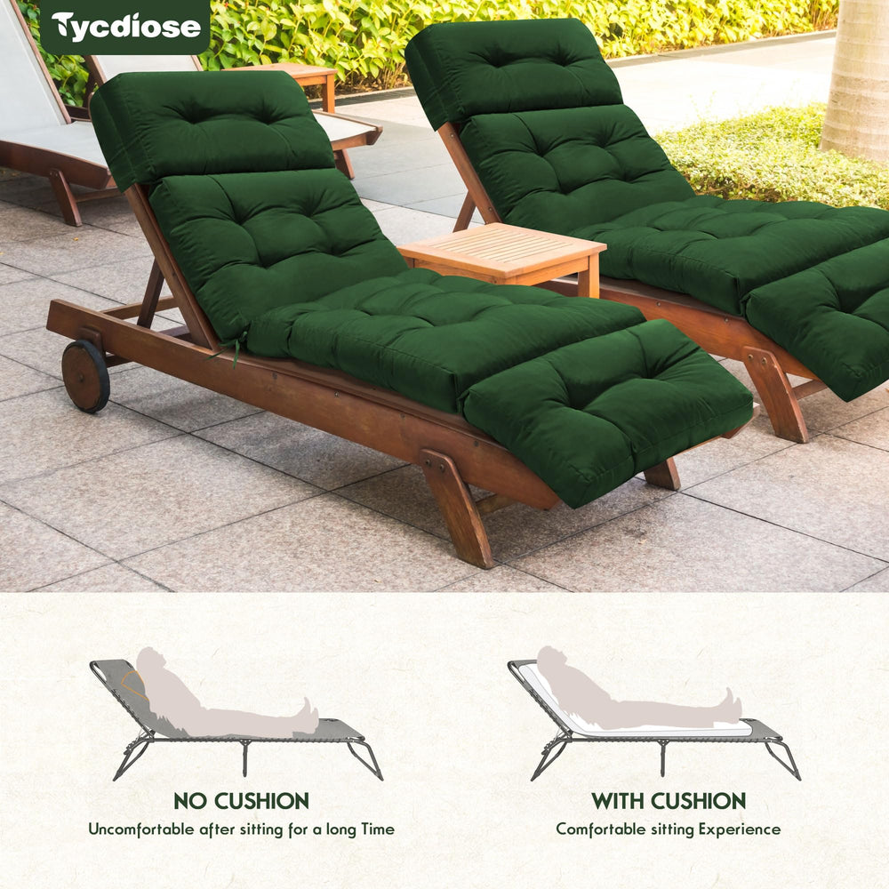 Tycdiose cojín en tumbona junto a piscina, aporta confort y estilo exterior