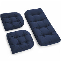 Tycdiose front view of navy loveseat cushion showing full coverage and comfort