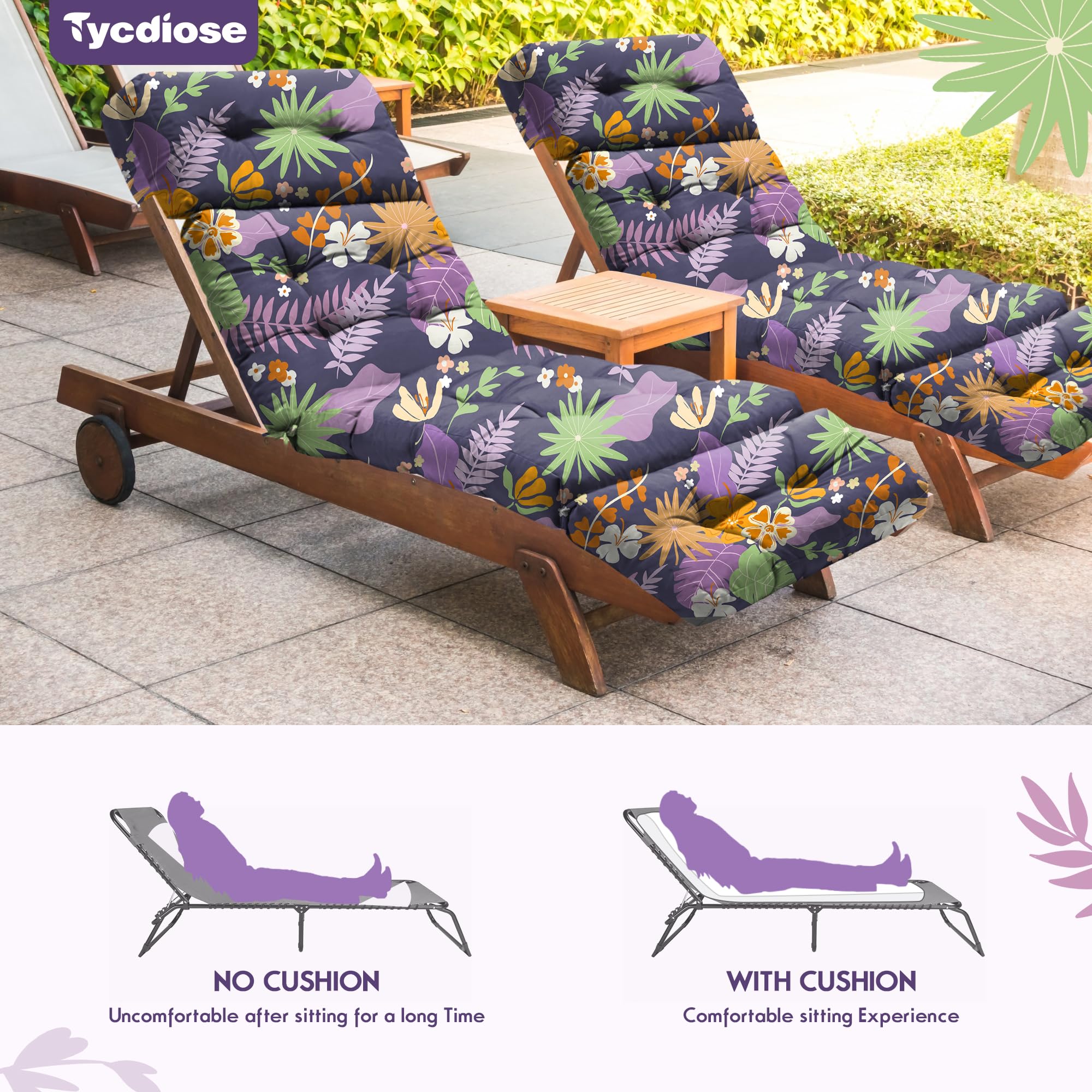 Tycdiose cushion in use poolside on lounge chair for relaxed seating